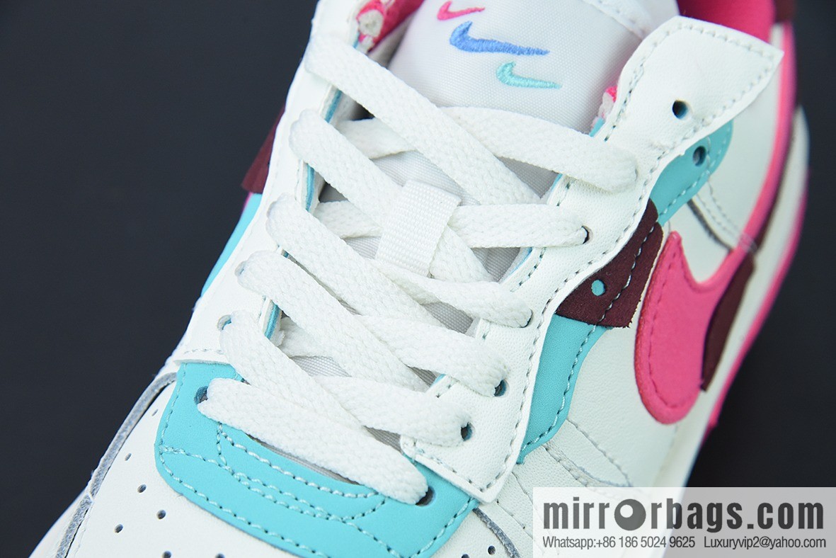Nike Air Force 1 AF1 Air Force One/low-top, white, blue and red, deconstruction item number: DO6146-101