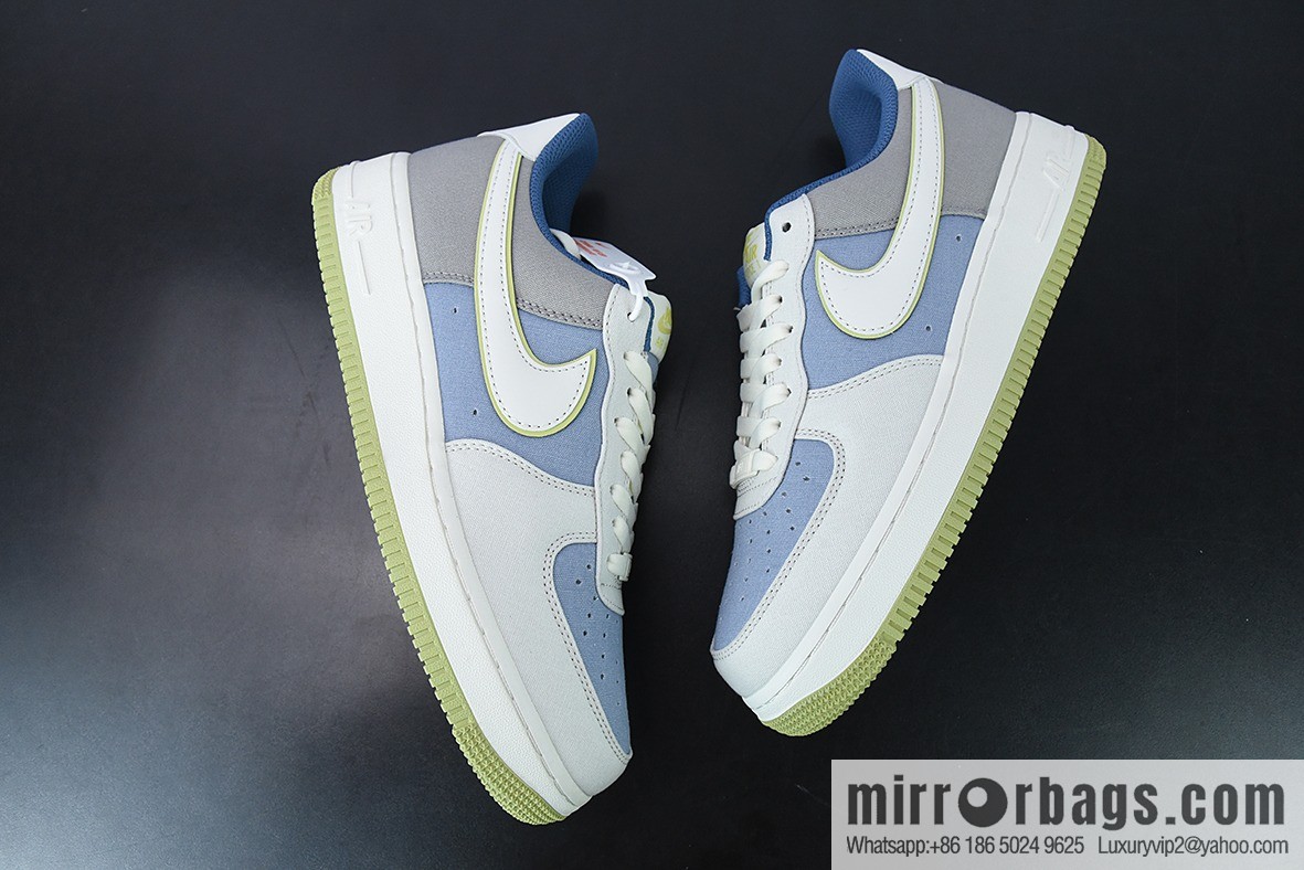 NK Air Force 1 '07 Blue-Green Cloth Air Force One Low-Top Casual Board Shoes Size: DG2296-025