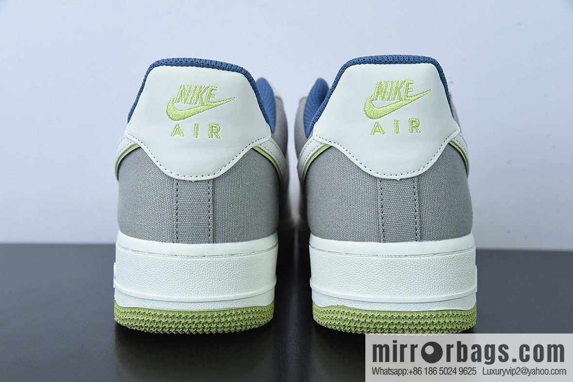 NK Air Force 1 '07 Blue-Green Cloth Air Force One Low-Top Casual Board Shoes Size: DG2296-025