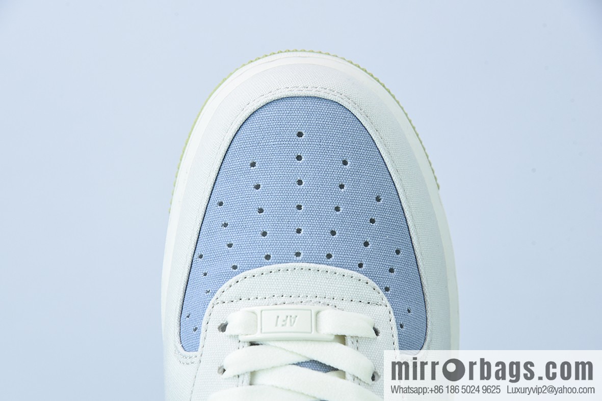 NK Air Force 1 '07 Blue-Green Cloth Air Force One Low-Top Casual Board Shoes Size: DG2296-025