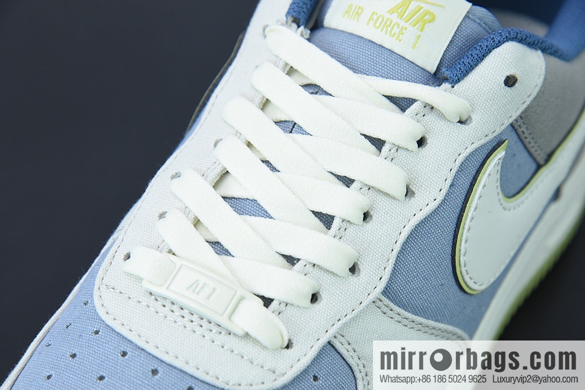 NK Air Force 1 '07 Blue-Green Cloth Air Force One Low-Top Casual Board Shoes Size: DG2296-025