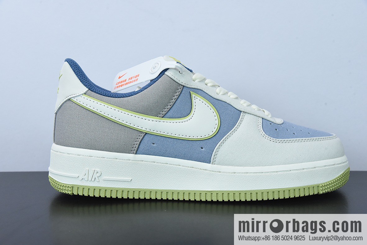 NK Air Force 1 '07 Blue-Green Cloth Air Force One Low-Top Casual Board Shoes Size: DG2296-025