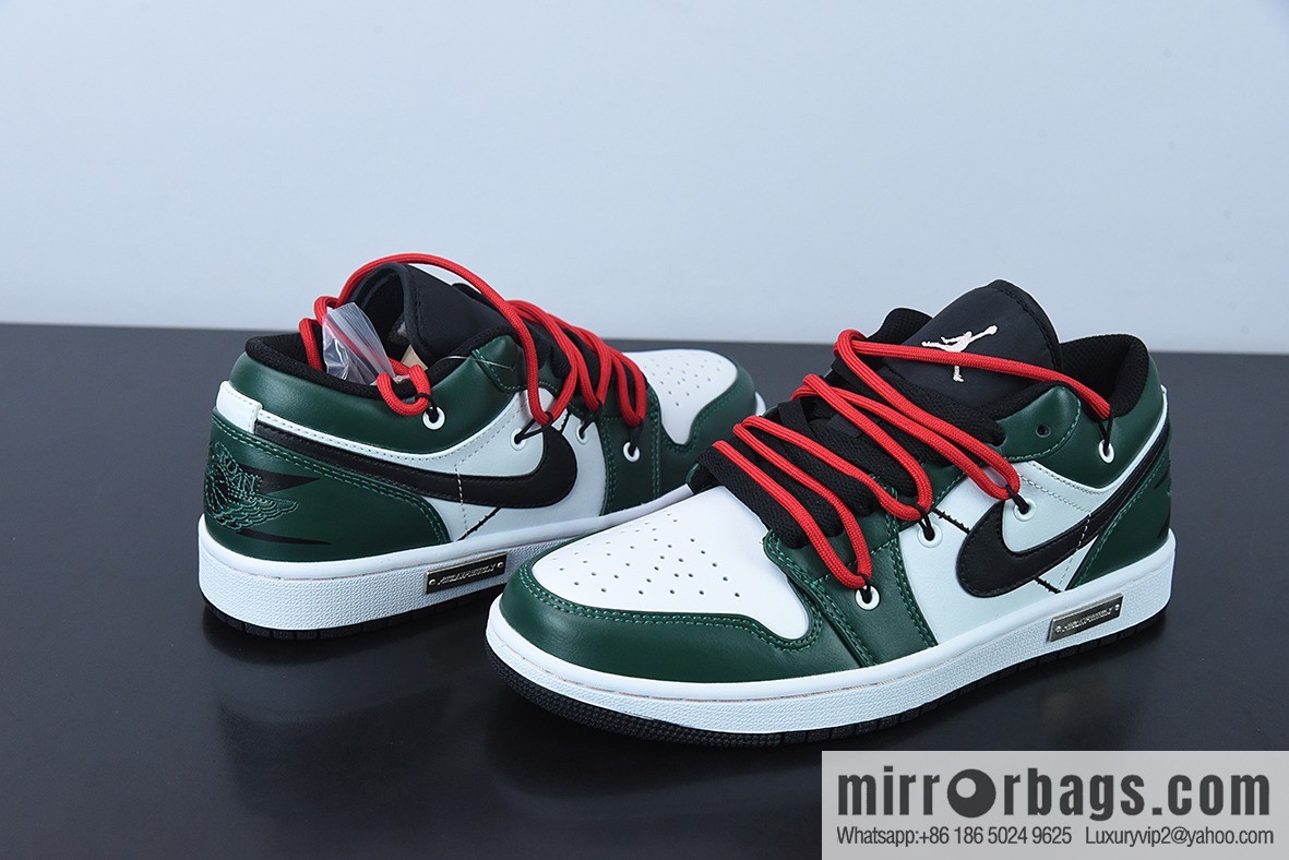 Air Jordan 1 Low drawstring, white and green AJ1 Joe 1 low-top casual board shoes, item number: 553558 062 size 35.5-47