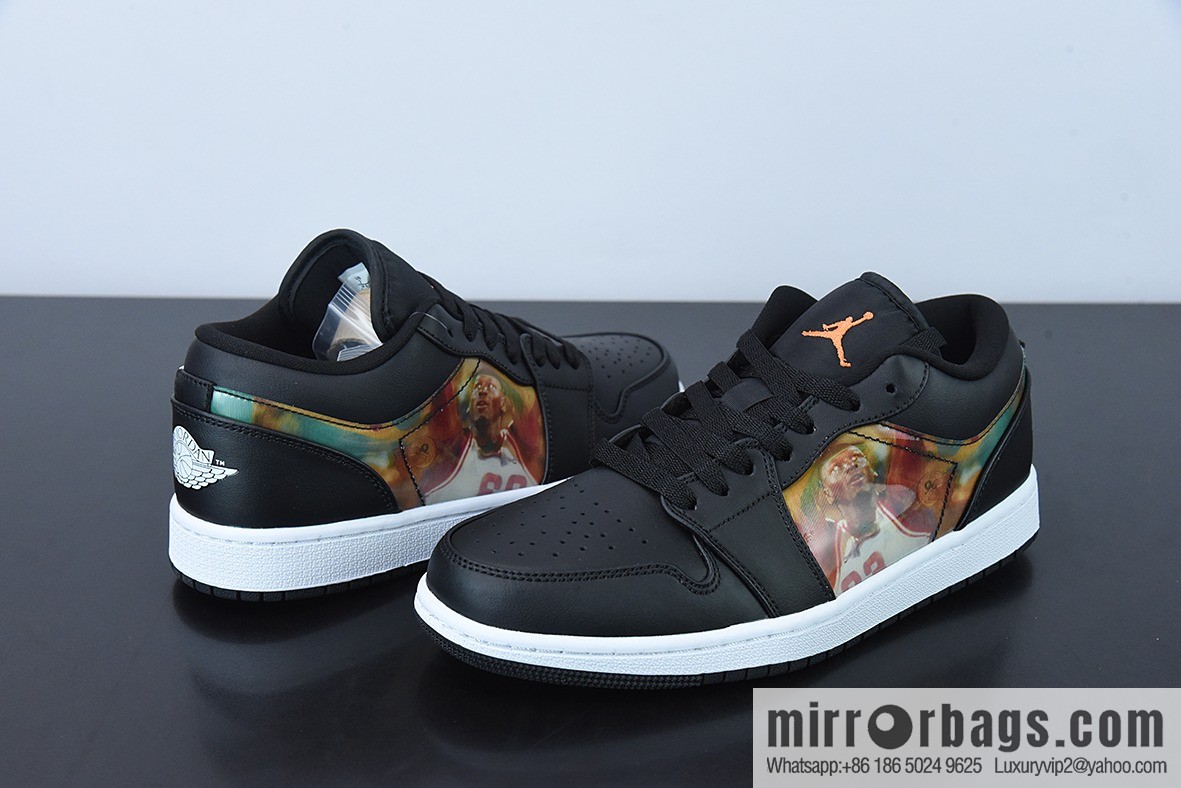 Air Jordan aj1 AJ1 Jordan 1 generation Joe 1 low-top series Air Jordan 1 Low holographic projection, black and white colorful, item number: DR9497-001