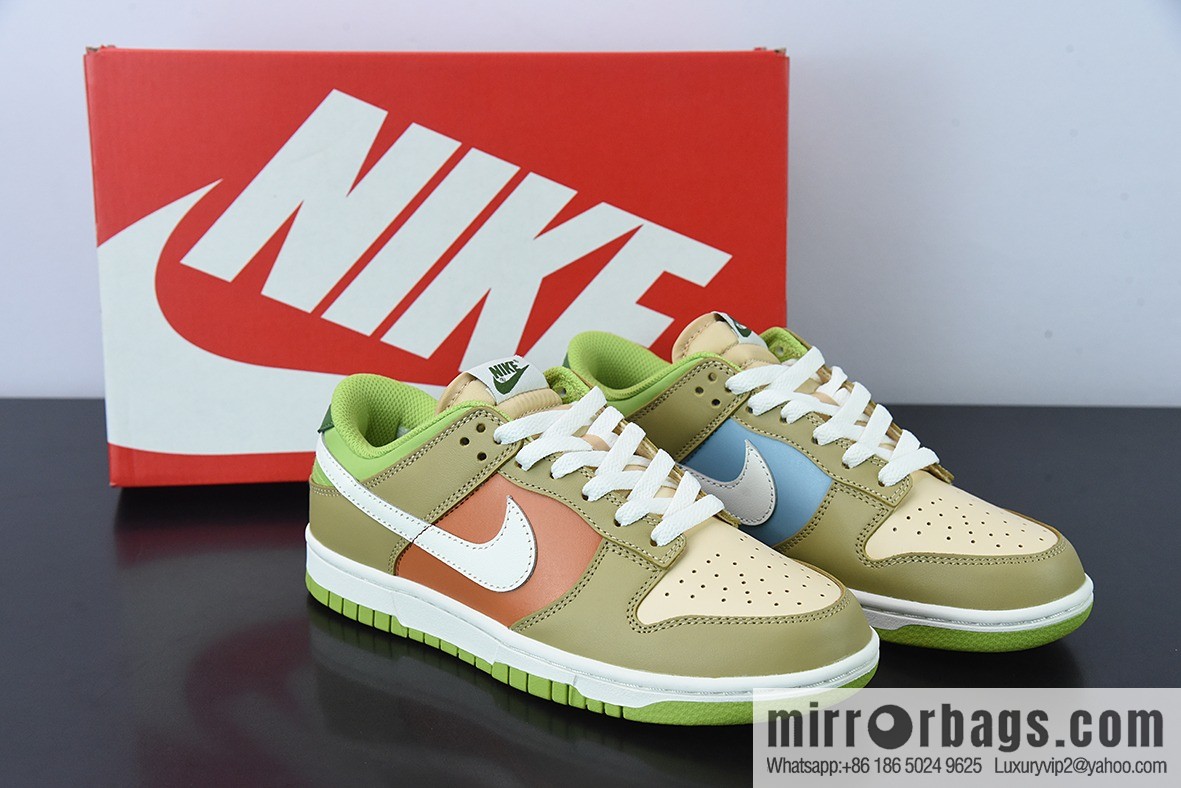 Nk SB Dunk Low color patchwork barley yellow SB low-top sports and leisure board shoes, item number: DV9108-711