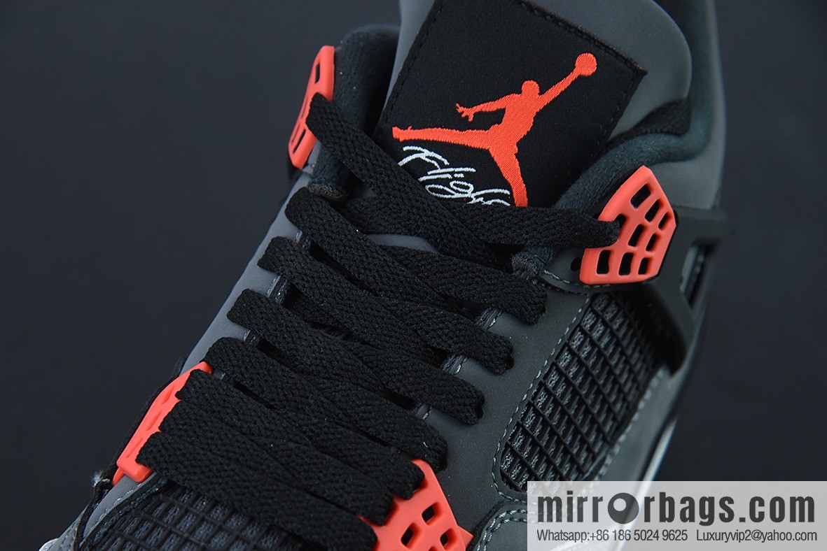 Air Jordan 4 Infrared AJ4 black gray red infrared basketball shoes, item number: DH6927-061