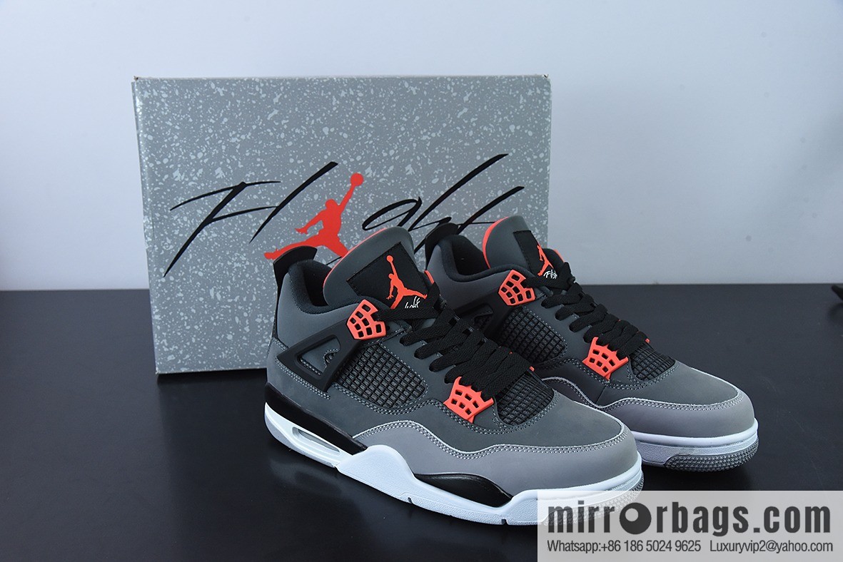Air Jordan 4 Infrared AJ4 black gray red infrared basketball shoes, item number: DH6927-061