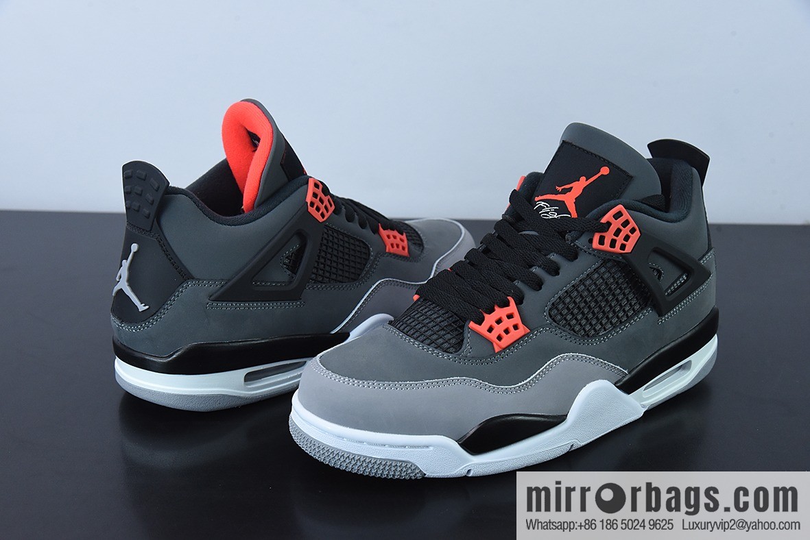 Air Jordan 4 Infrared AJ4 black gray red infrared basketball shoes, item number: DH6927-061