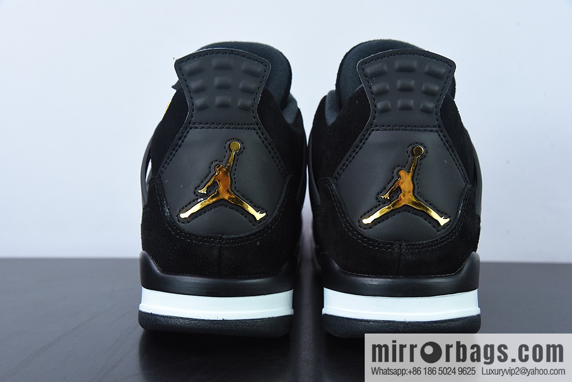 D0F1S5 pure original Air Jordan 4 Retro RoyaltyAJ4 luxury, black gold men's sneakers item number: 308497 032