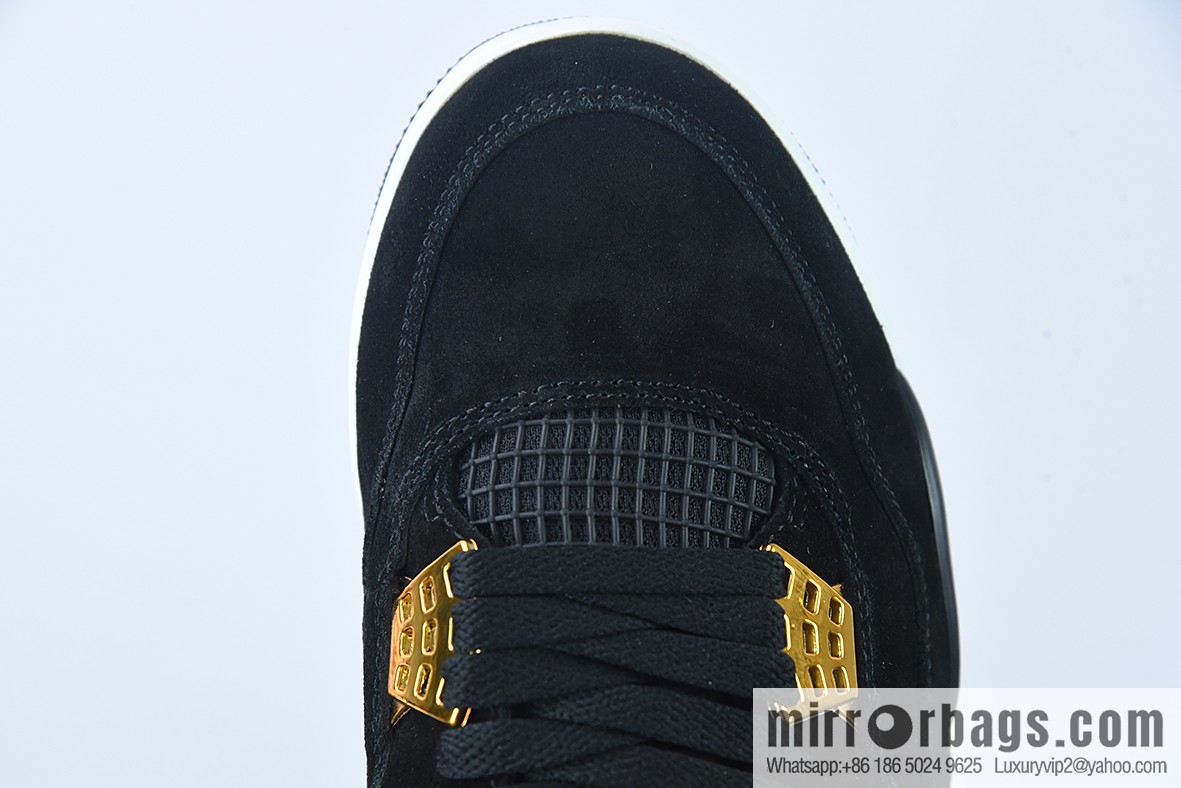 D0F1S5 pure original Air Jordan 4 Retro RoyaltyAJ4 luxury, black gold men's sneakers item number: 308497 032
