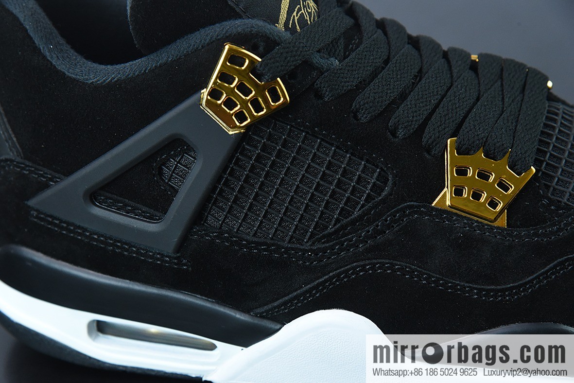 D0F1S5 pure original Air Jordan 4 Retro RoyaltyAJ4 luxury, black gold men's sneakers item number: 308497 032