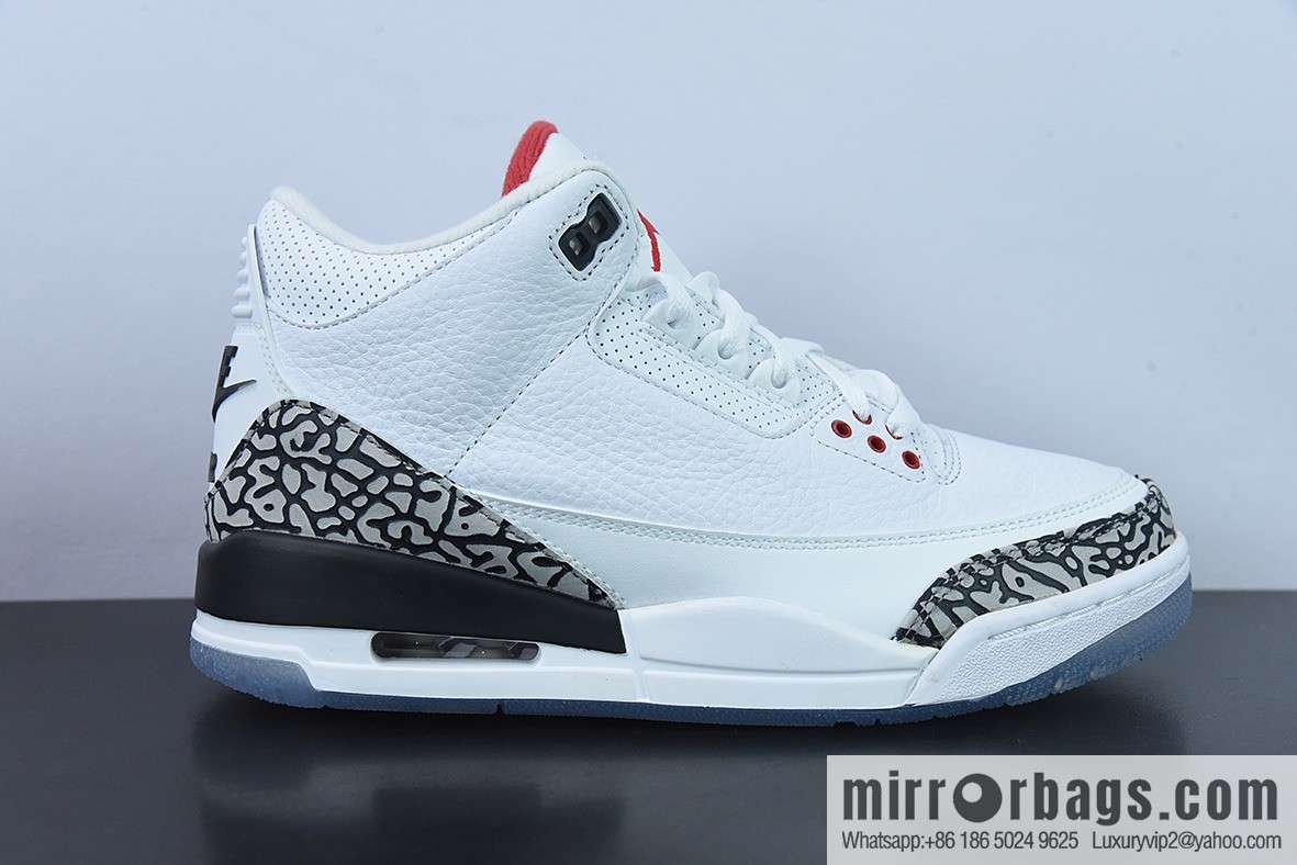 Air Jordan 3 Retro AJ3 white cement men's sneakers 923096-101