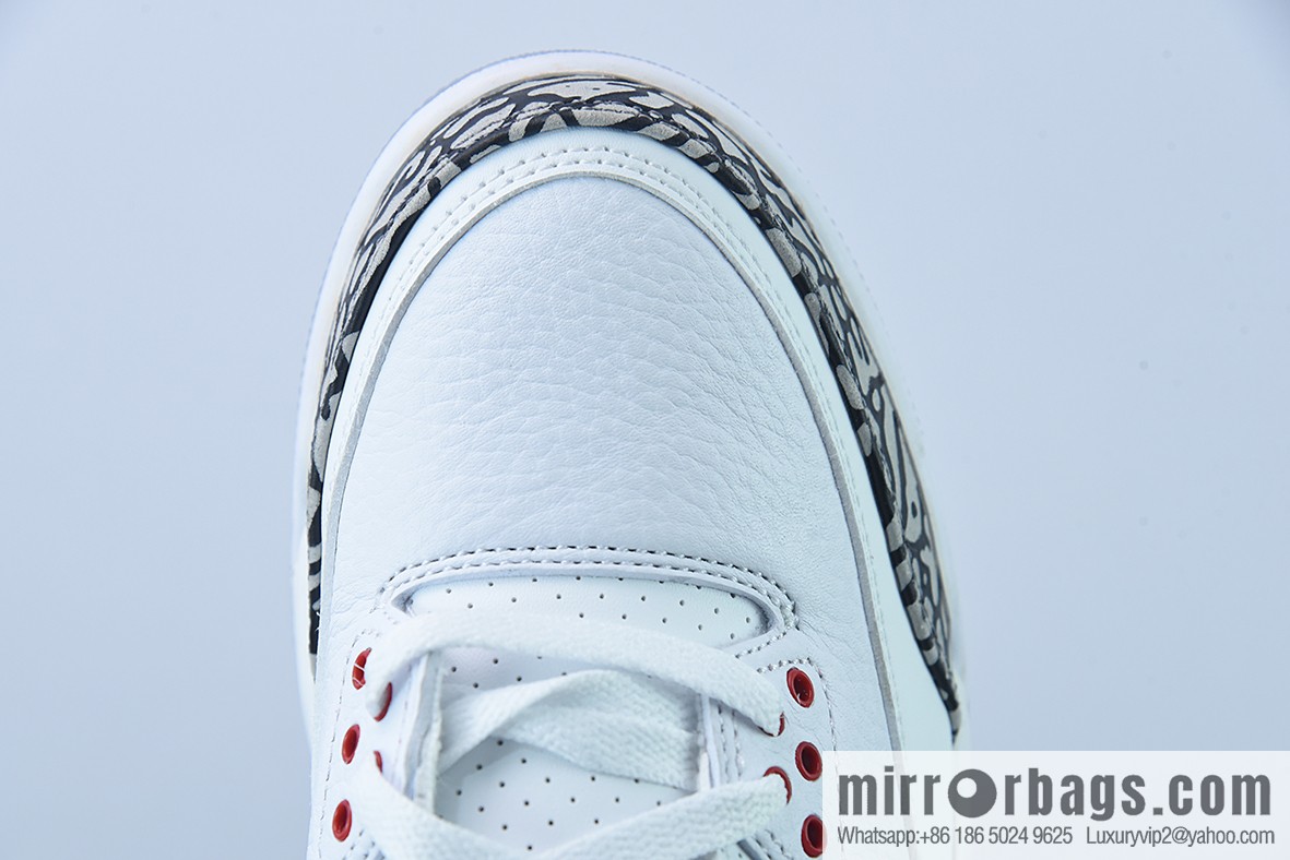 Air Jordan 3 Retro AJ3 white cement men's sneakers 923096-101
