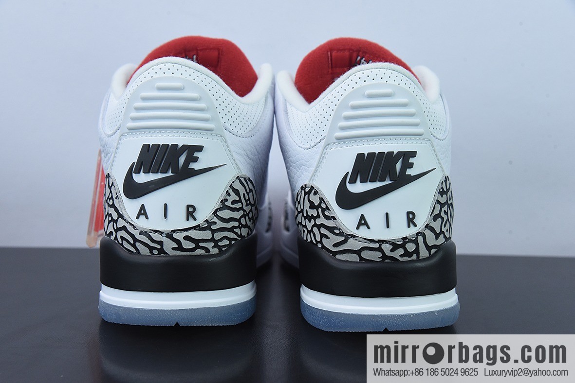 Air Jordan 3 Retro AJ3 white cement men's sneakers 923096-101