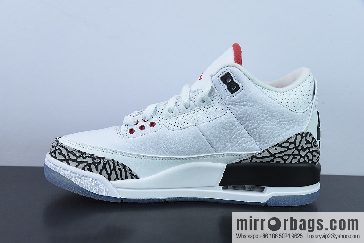 Air Jordan 3 Retro AJ3 white cement men's sneakers 923096-101