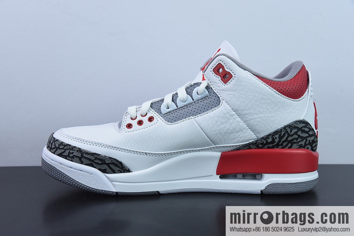 Air Jordan 3 Retro white and red first year re-engraved, new white and red men's sneakers DN3707-160