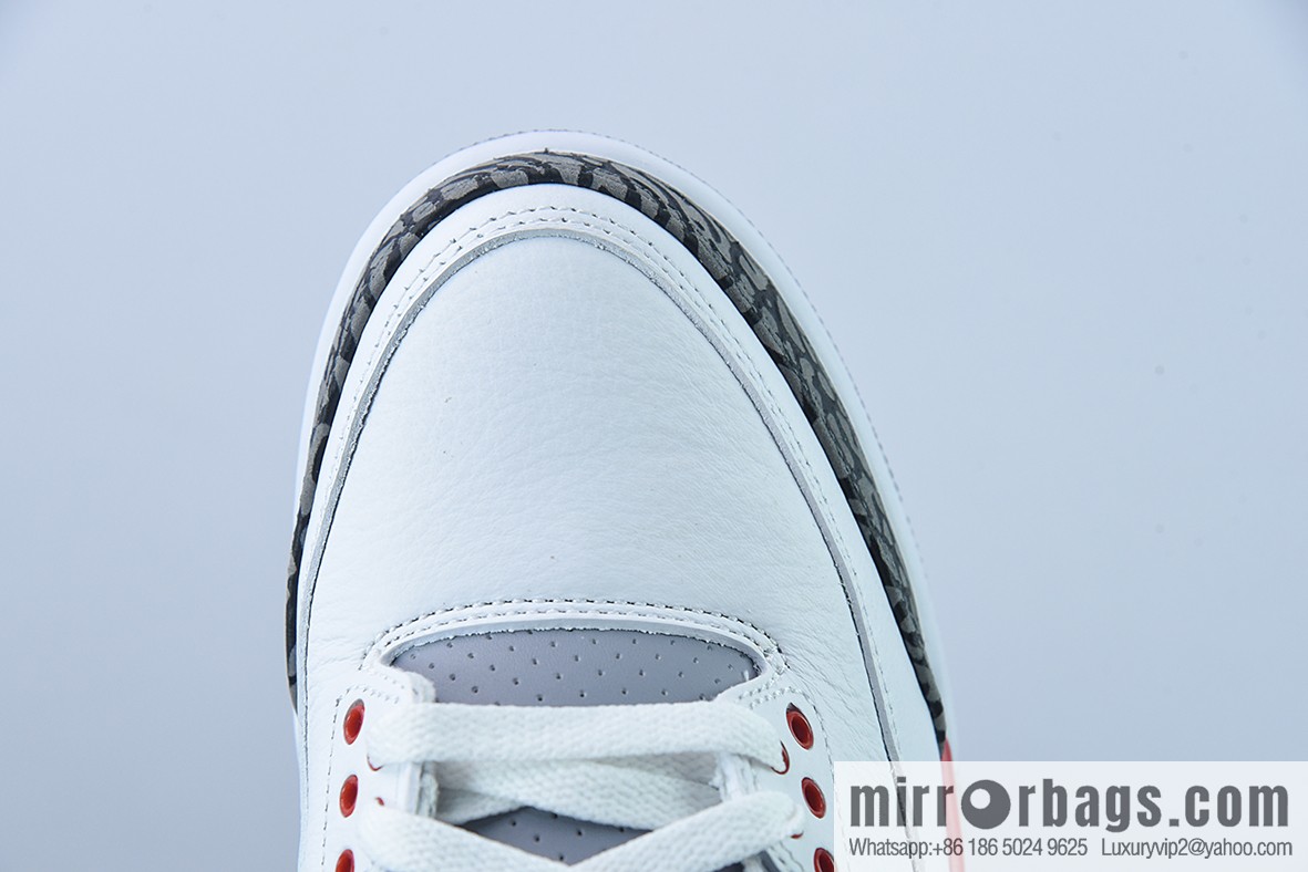 Air Jordan 3 Retro white and red first year re-engraved, new white and red men's sneakers DN3707-160