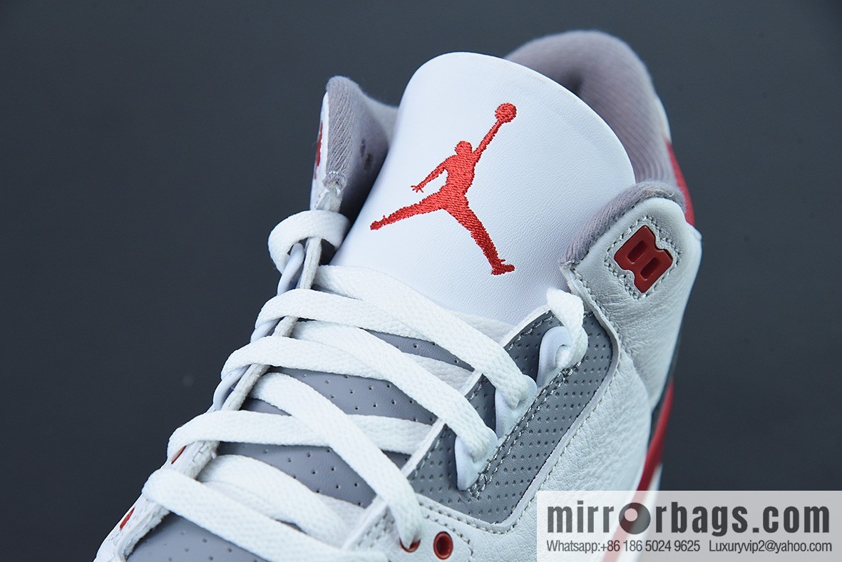 Air Jordan 3 Retro white and red first year re-engraved, new white and red men's sneakers DN3707-160