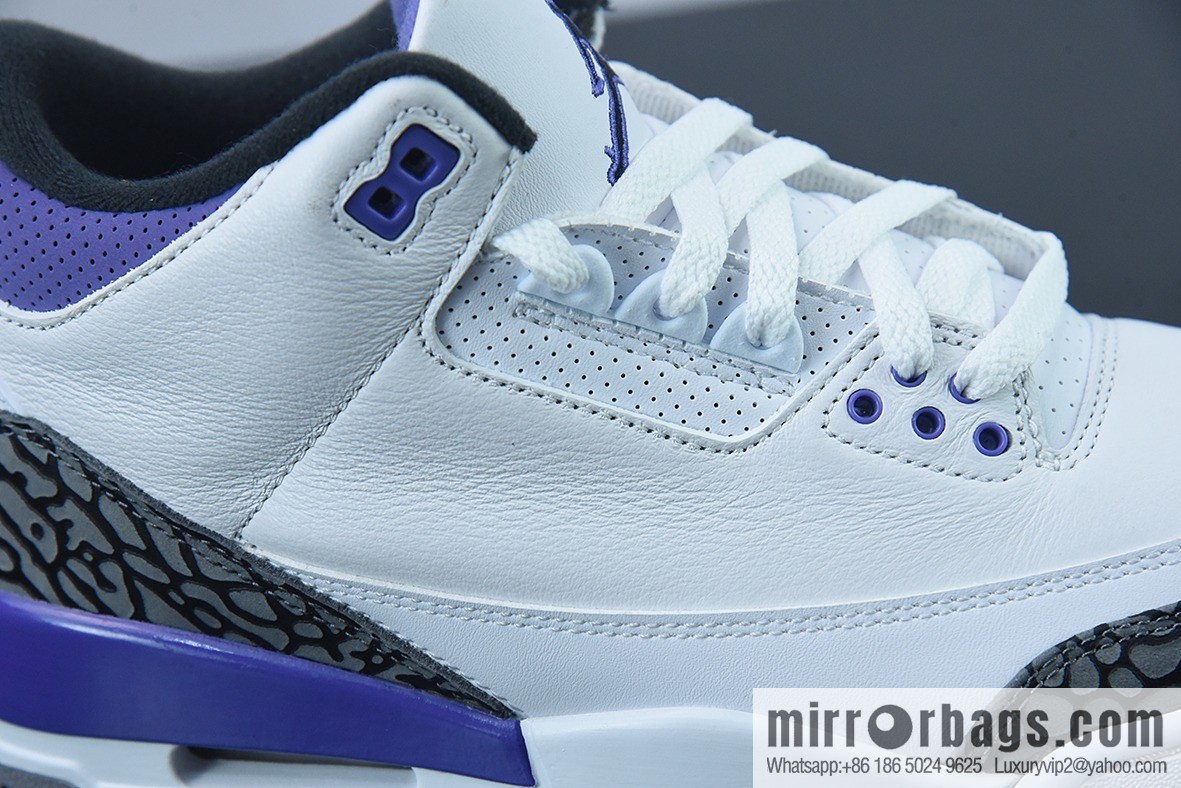 L00H6 pure original Air Jordan 3 Retro aj3 white purple men's sports basketball shoes CT8532-105