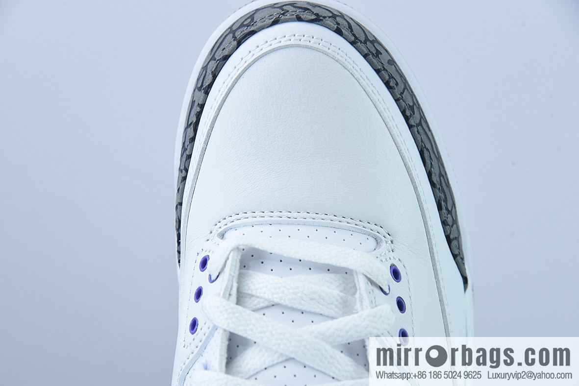 L00H6 pure original Air Jordan 3 Retro aj3 white purple men's sports basketball shoes CT8532-105