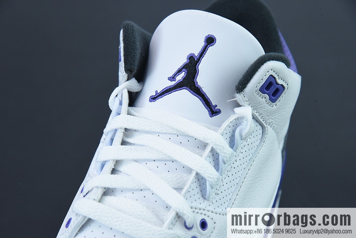 L00H6 pure original Air Jordan 3 Retro aj3 white purple men's sports basketball shoes CT8532-105