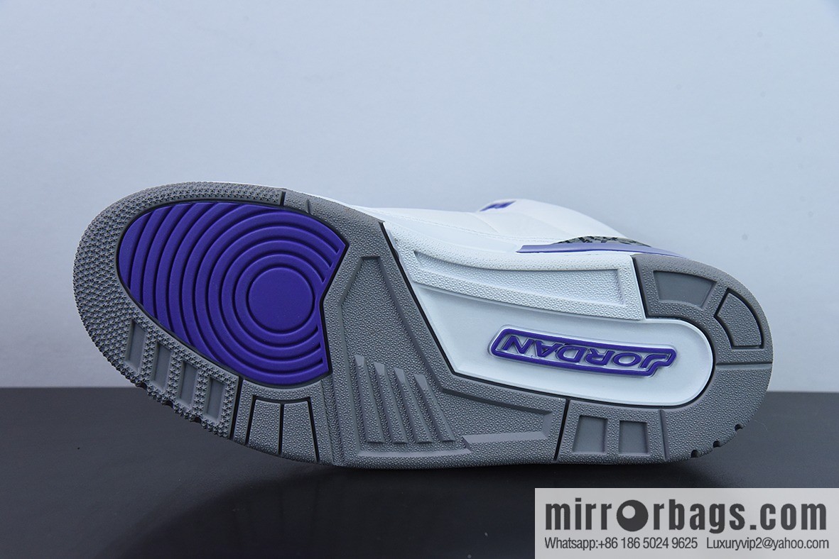 L00H6 pure original Air Jordan 3 Retro aj3 white purple men's sports basketball shoes CT8532-105