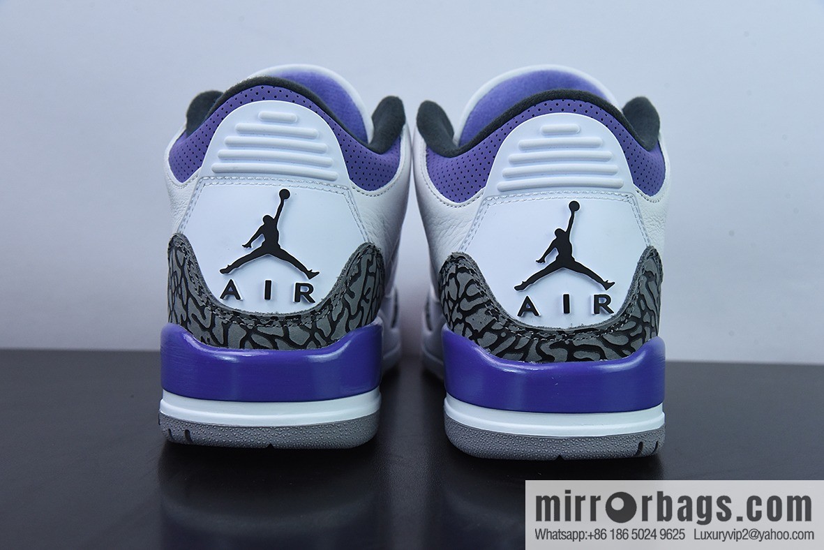 L00H6 pure original Air Jordan 3 Retro aj3 white purple men's sports basketball shoes CT8532-105