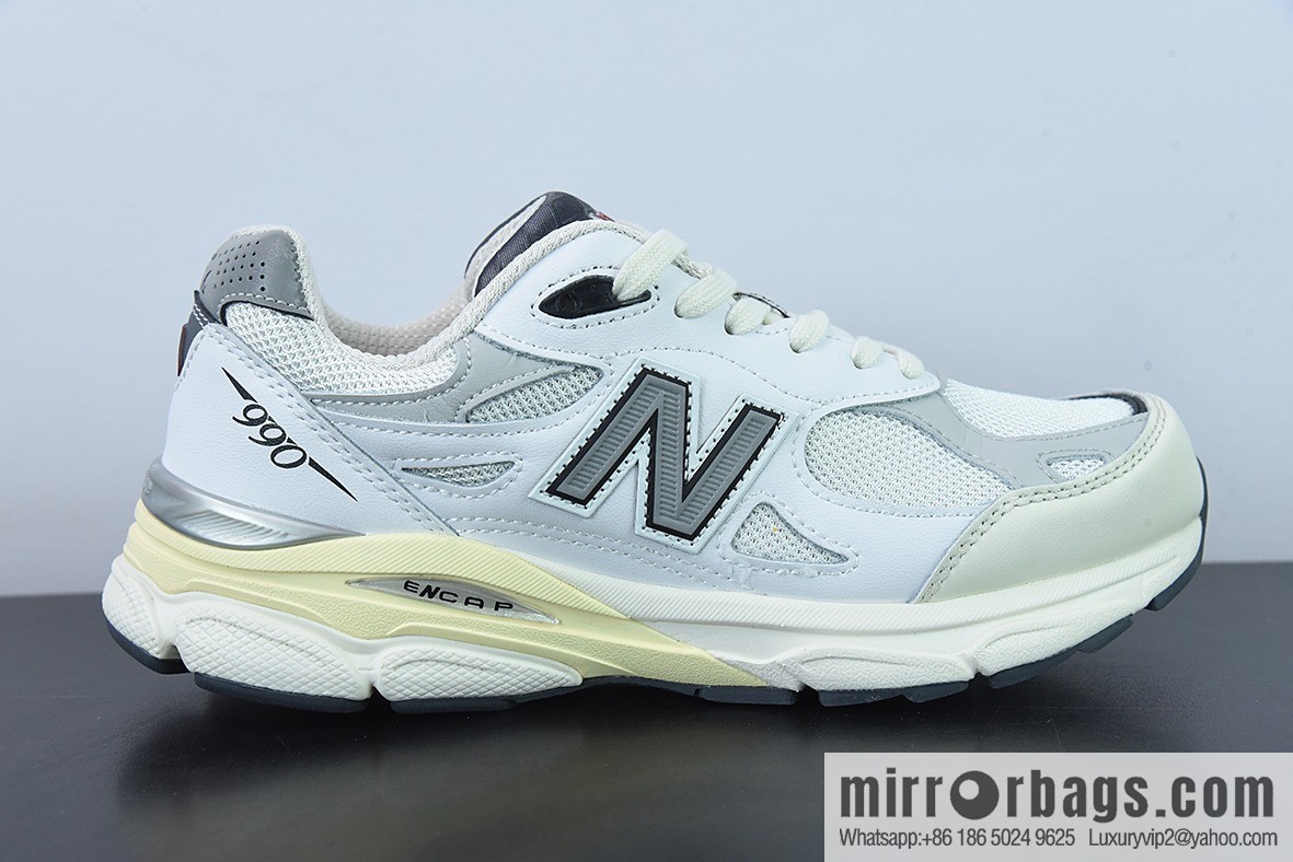 Pure original NB Vintage running shoes/beige 3M reflective, new version, presidential jogging shoes, item number: M990AL3