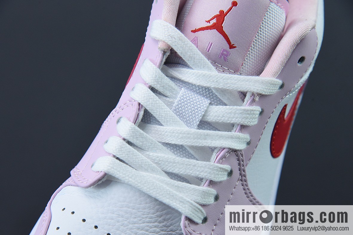 NK Air Jordan1 Low AJ1 Jordan generation low-top white pink hook women's low-top board shoes, item number: DR0758-170