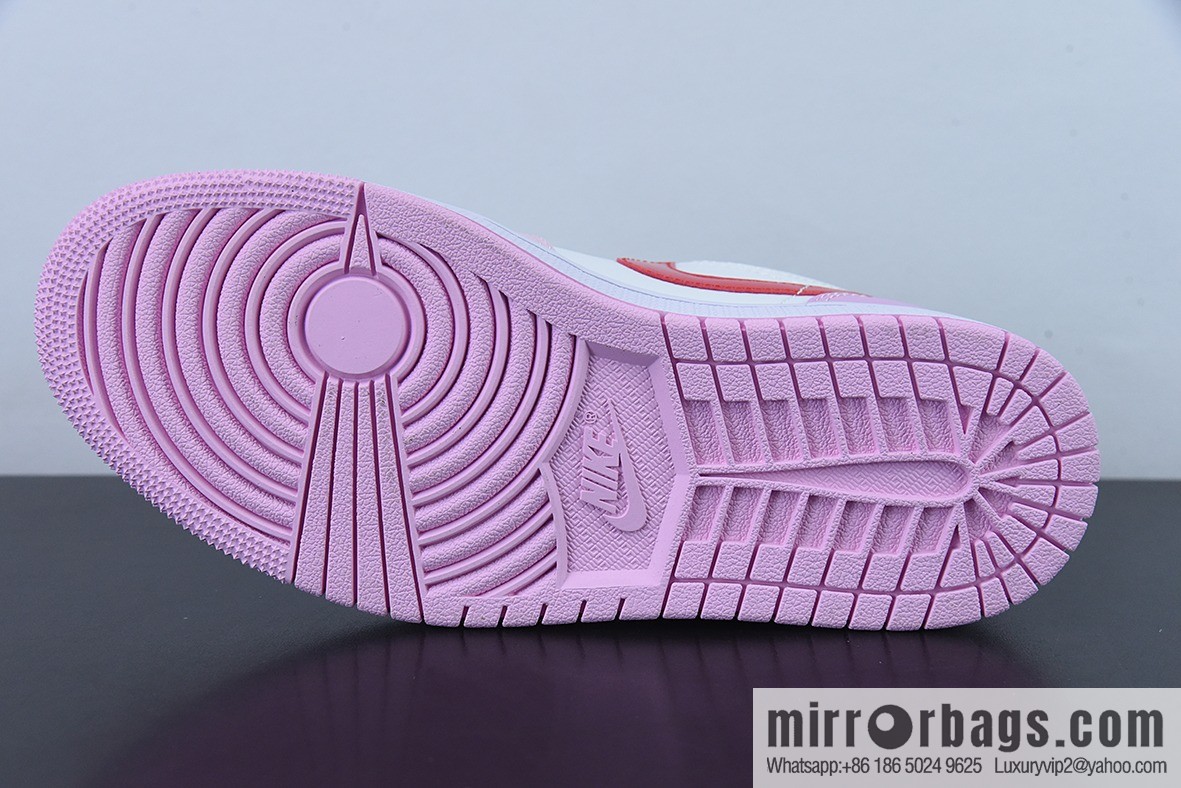 NK Air Jordan1 Low AJ1 Jordan generation low-top white pink hook women's low-top board shoes, item number: DR0758-170