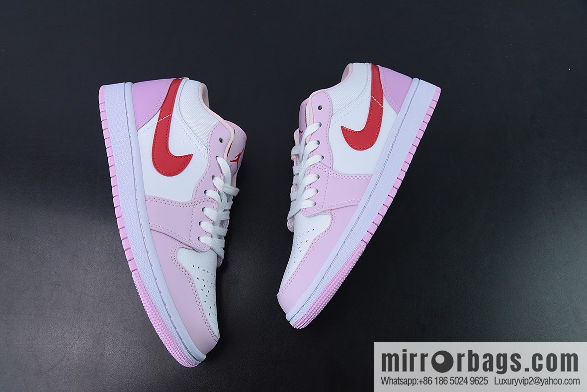 NK Air Jordan1 Low AJ1 Jordan generation low-top white pink hook women's low-top board shoes, item number: DR0758-170