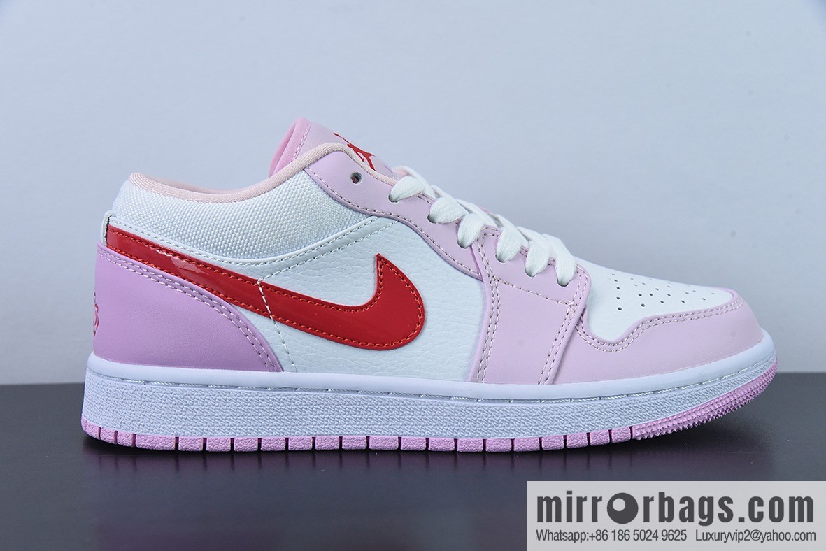 NK Air Jordan1 Low AJ1 Jordan generation low-top white pink hook women's low-top board shoes, item number: DR0758-170