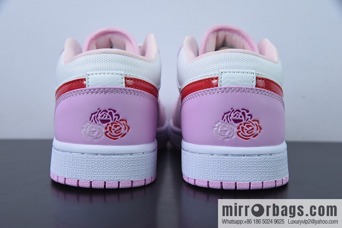 NK Air Jordan1 Low AJ1 Jordan generation low-top white pink hook women's low-top board shoes, item number: DR0758-170