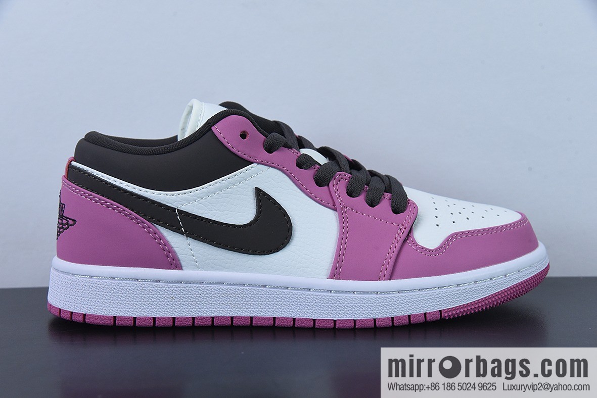 NK Air Jordan 1 Low AJ1 Joe 1 white pink black hook, low-top casual board shoes, item number: DC1767-160