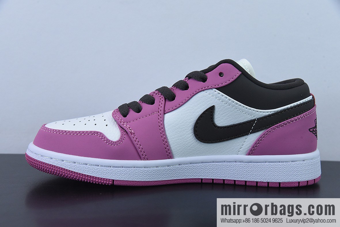 NK Air Jordan 1 Low AJ1 Joe 1 white pink black hook, low-top casual board shoes, item number: DC1767-160