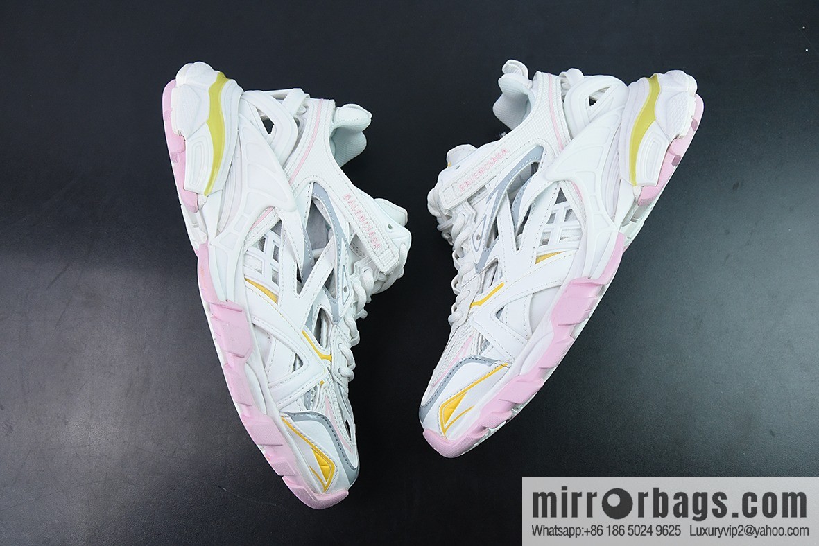 Balenciaga/Balenciaga Balenciaga 4.0 Daddy Shoes, White Pink Yellow Item Number: 568615W3AE27745