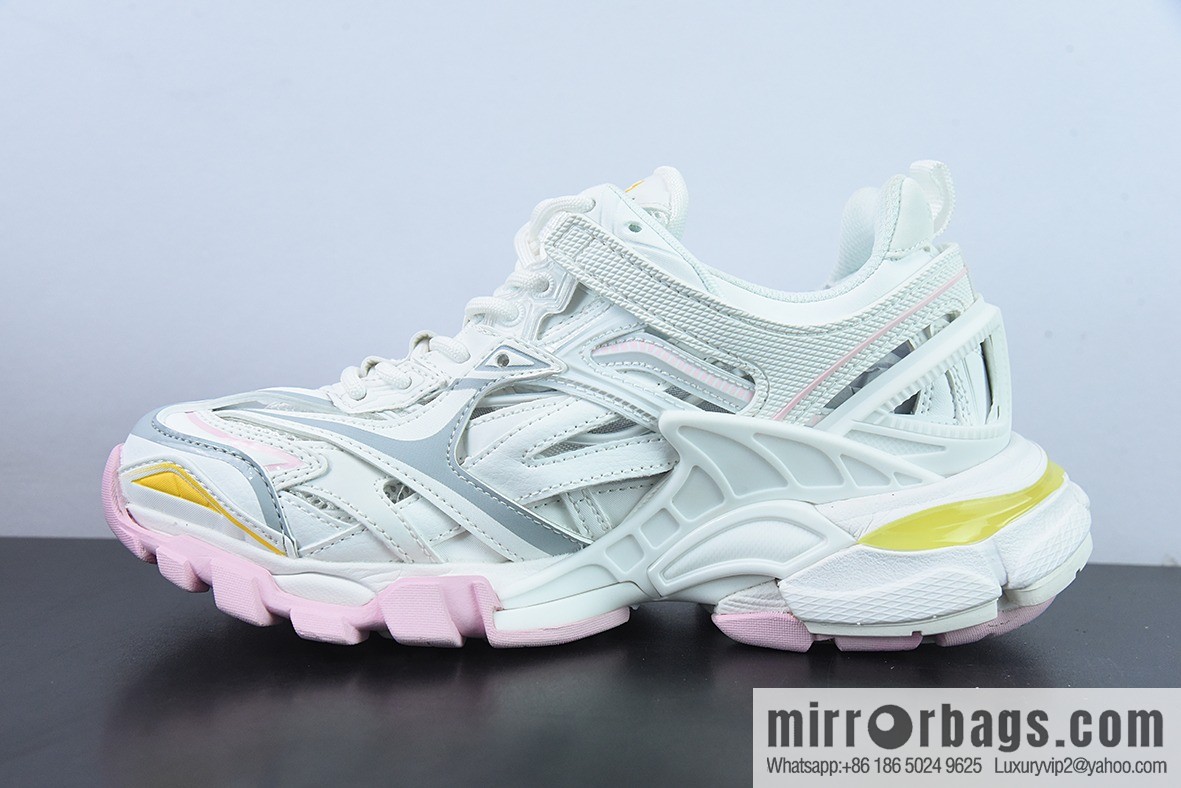 Balenciaga/Balenciaga Balenciaga 4.0 Daddy Shoes, White Pink Yellow Item Number: 568615W3AE27745