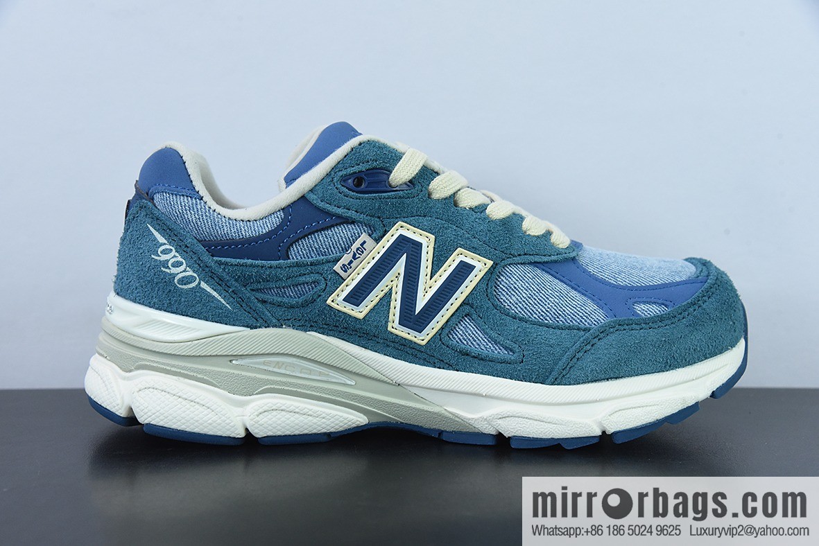 NB New Balance Made in USA M990V3 Third Generation Series Low Top American Pedigree Classic Vintage Leisure Sports Levi's Blue Denim M990LI3