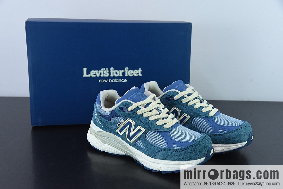 NB New Balance Made in USA M990V3 Third Generation Series Low Top American Pedigree Classic Vintage Leisure Sports Levi's Blue Denim M990LI3