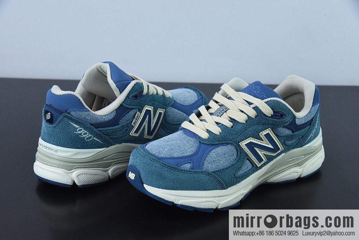 NB New Balance Made in USA M990V3 Third Generation Series Low Top American Pedigree Classic Vintage Leisure Sports Levi's Blue Denim M990LI3