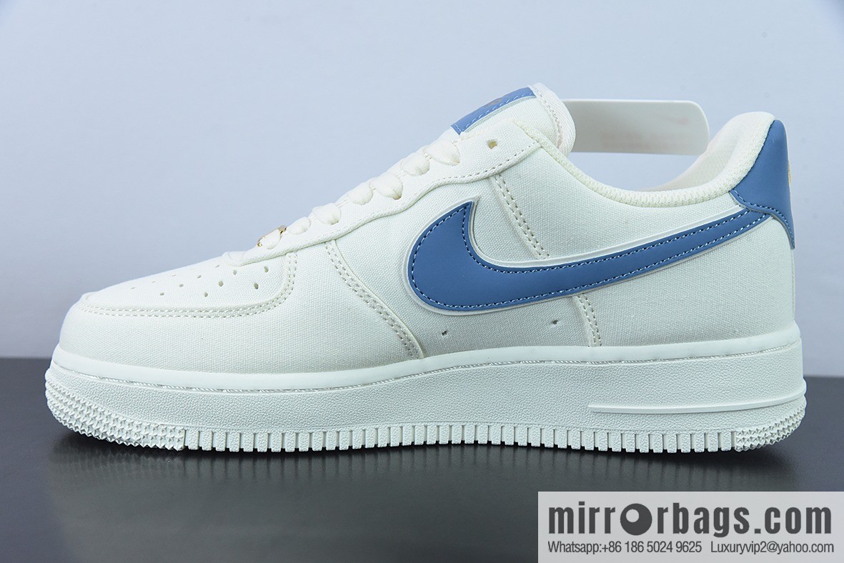 Air Force 1 '07 Low white blue gold canvas Air Force One low top sneakers Item number: MN5696 209