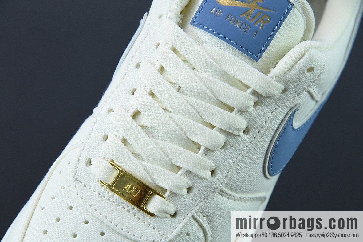 Air Force 1 '07 Low white blue gold canvas Air Force One low top sneakers Item number: MN5696 209