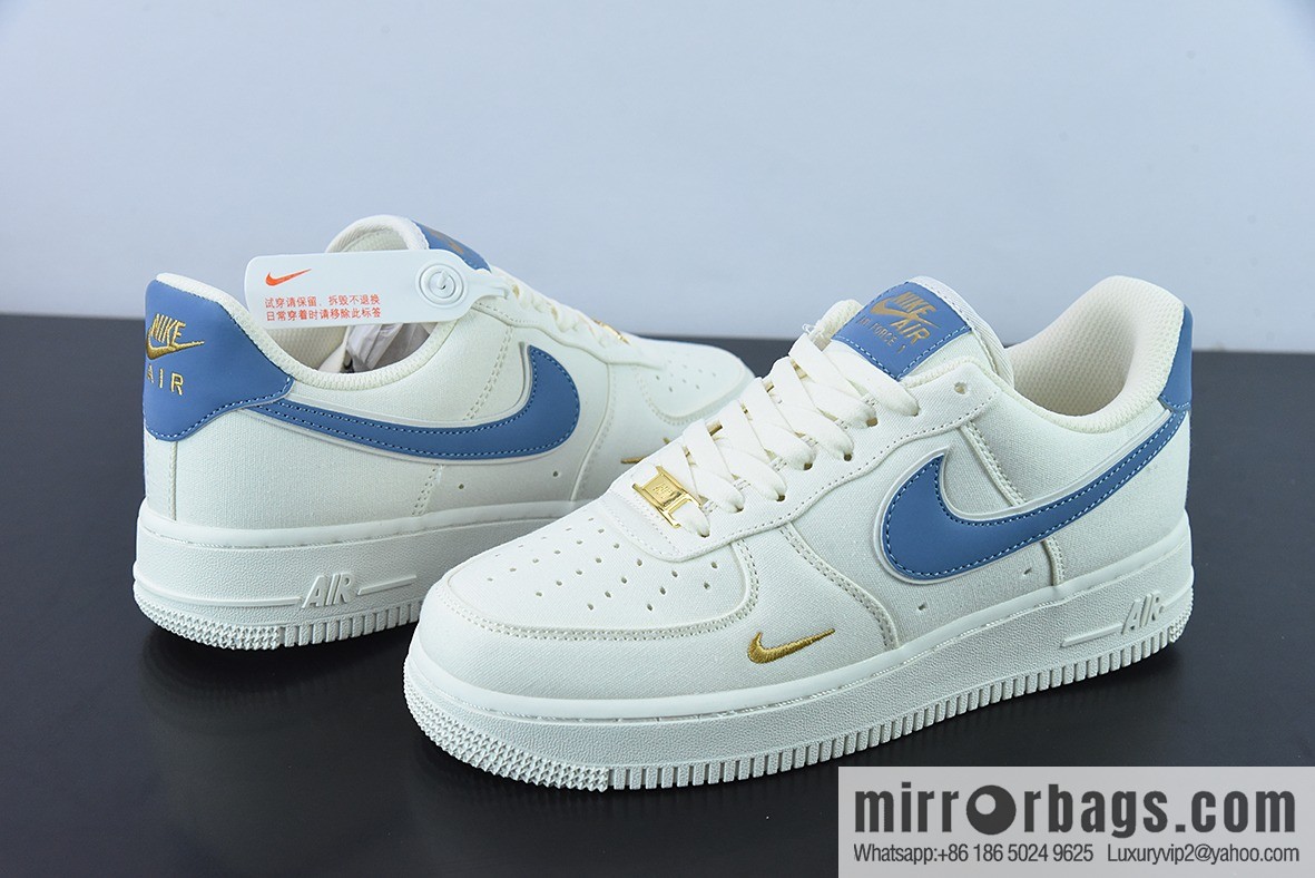Air Force 1 '07 Low white blue gold canvas Air Force One low top sneakers Item number: MN5696 209