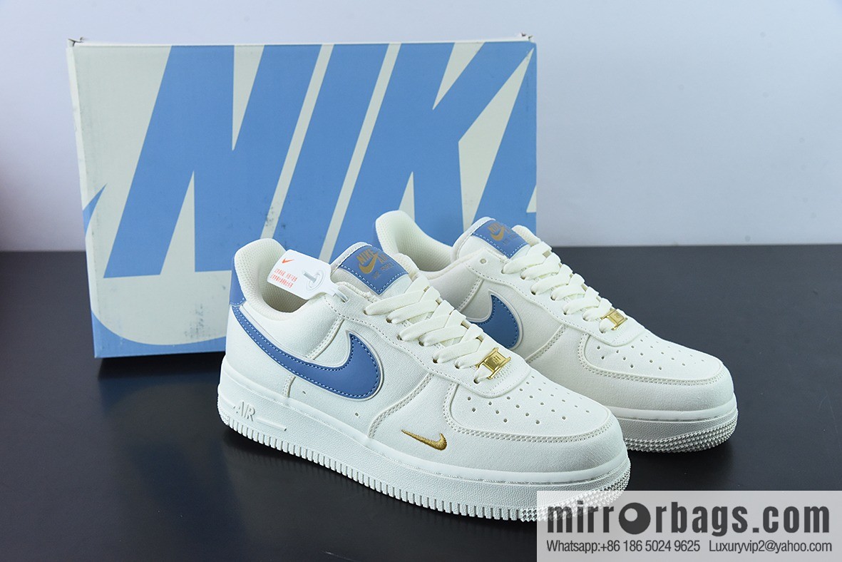Air Force 1 '07 Low white blue gold canvas Air Force One low top sneakers Item number: MN5696 209