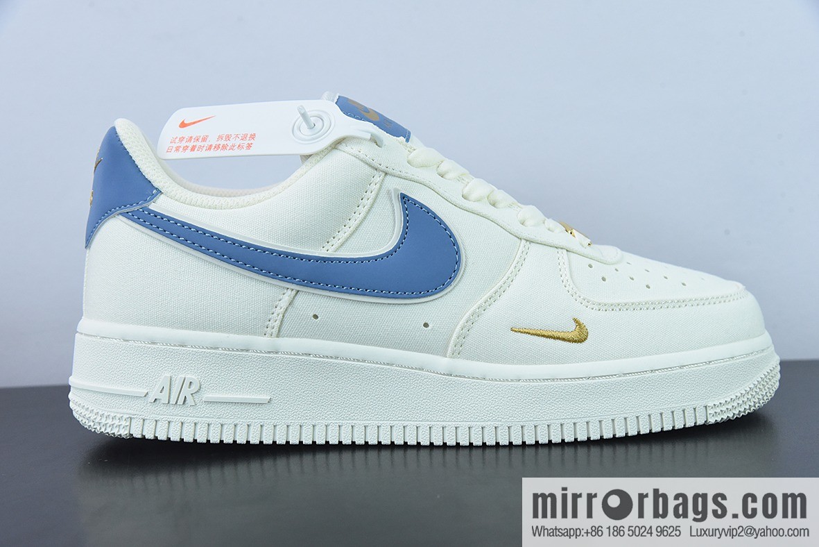Air Force 1 '07 Low white blue gold canvas Air Force One low top sneakers Item number: MN5696 209