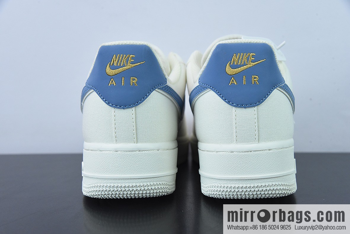 Air Force 1 '07 Low white blue gold canvas Air Force One low top sneakers Item number: MN5696 209