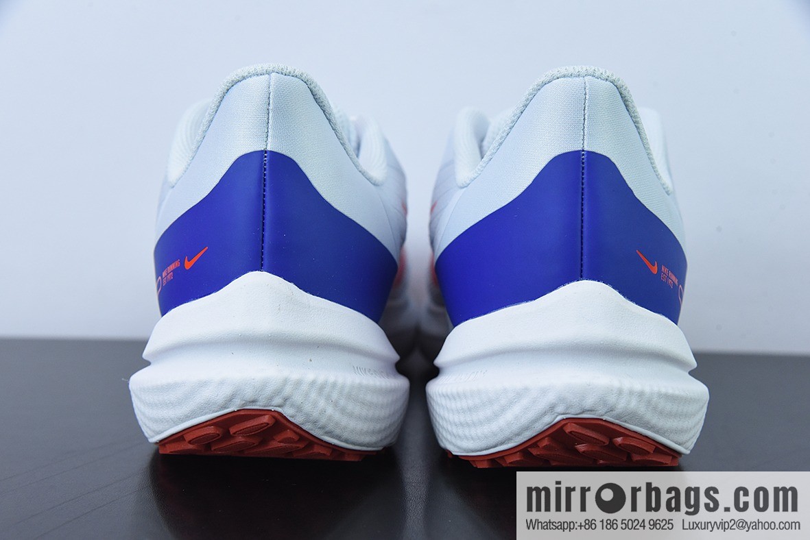 NK Zoom Winflo 9 W9 Ultra Light Mesh Running Shoes, White Blue Orange, Item Number: DD6203-006