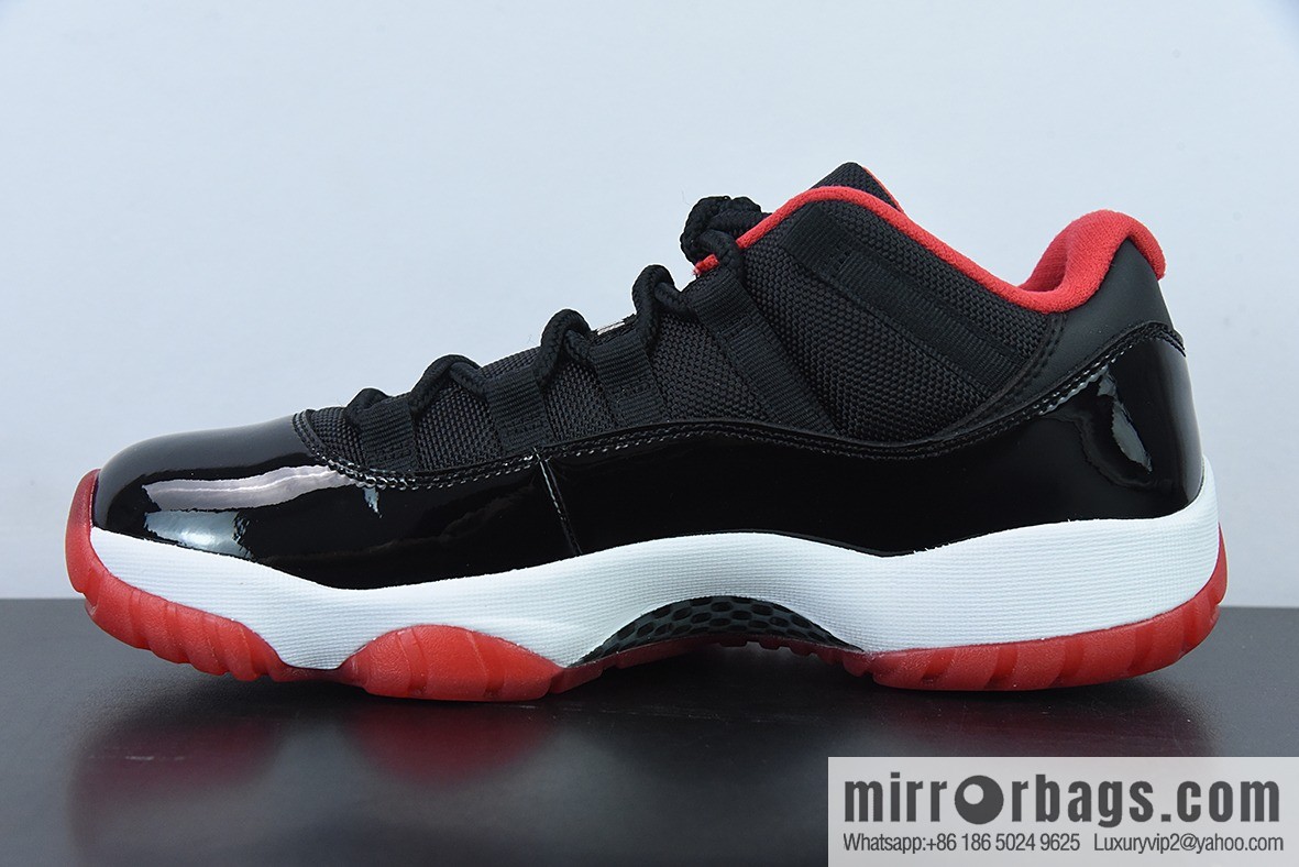 Air Jordan 11 Retro Low AJ11 Black and Red Men's Sneakers Part Number: 528895-012
