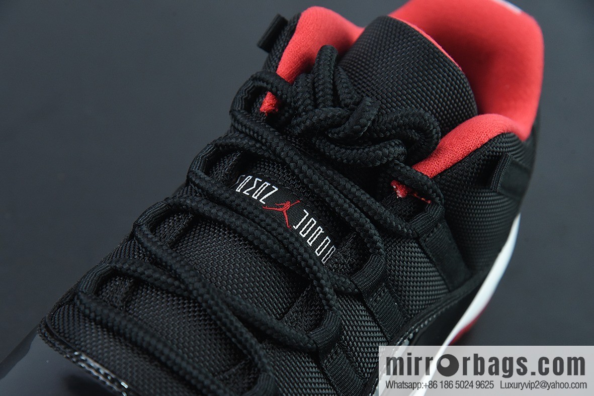 Air Jordan 11 Retro Low AJ11 Black and Red Men's Sneakers Part Number: 528895-012