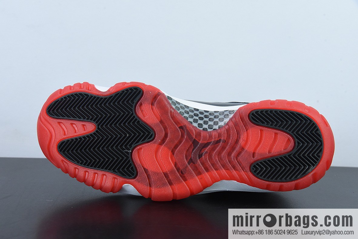Air Jordan 11 Retro Low AJ11 Black and Red Men's Sneakers Part Number: 528895-012